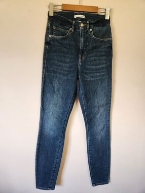Good American Good Legs High Rise Distressed Skinny Jeans Blue265 Size 2/26 Luxe